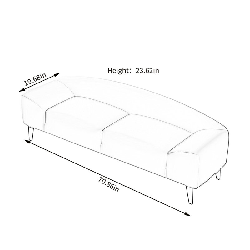 Leather Match Upholstered Bench, Off White