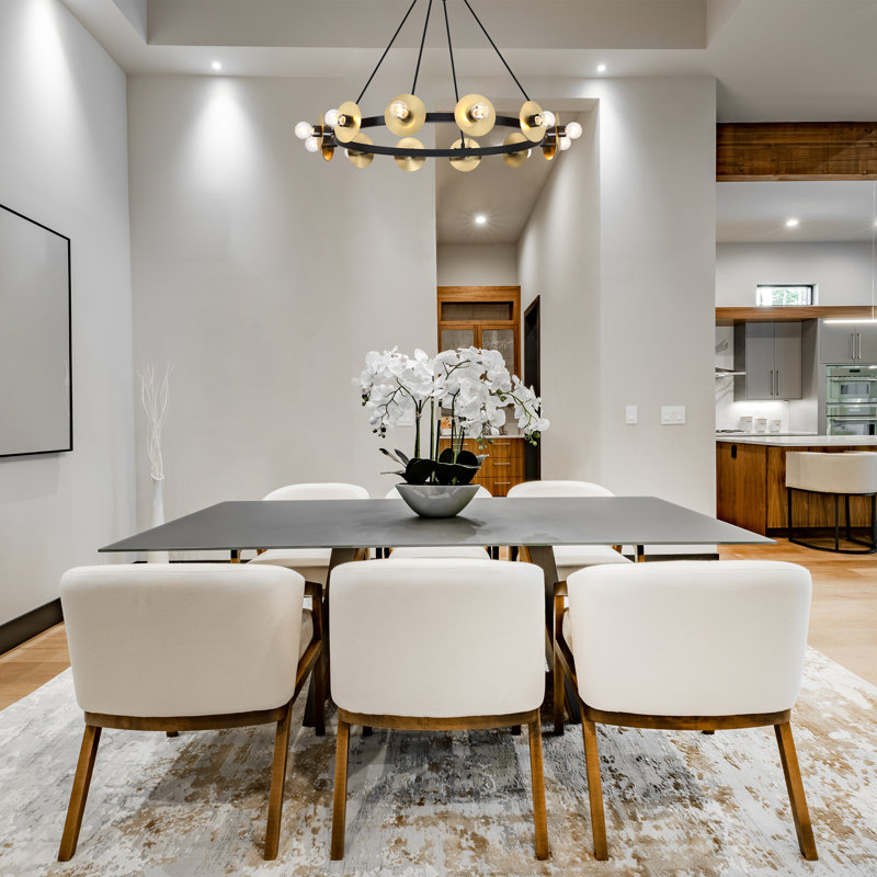 Izair 12 - Light Steel Dimmable Round / Oval Chandelier