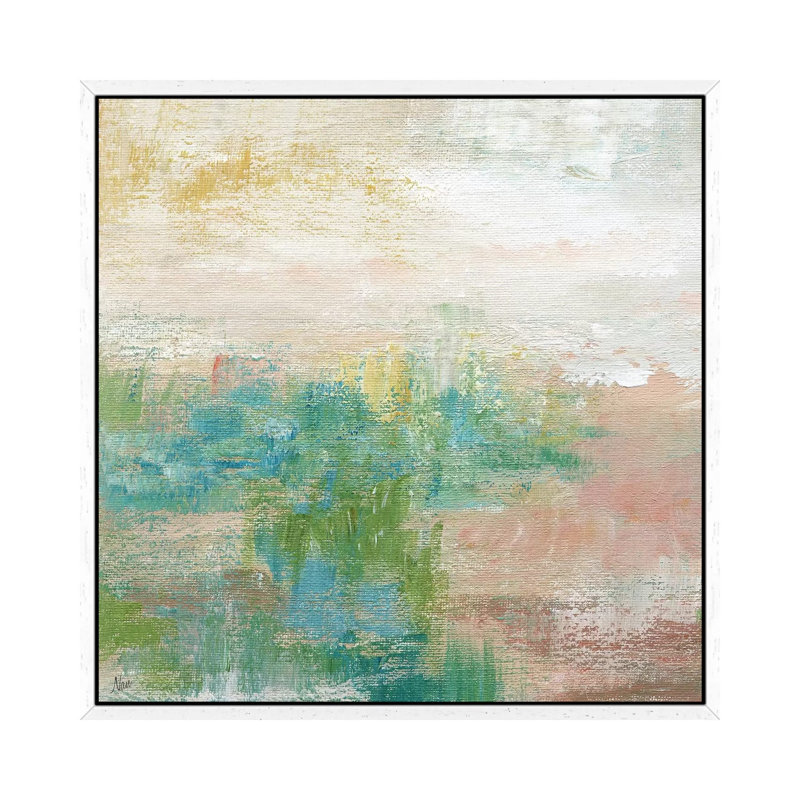 Sea Foam I by Nan - Painting on Canvas, 66.04 cm H x 66.04 cm W, White Framed