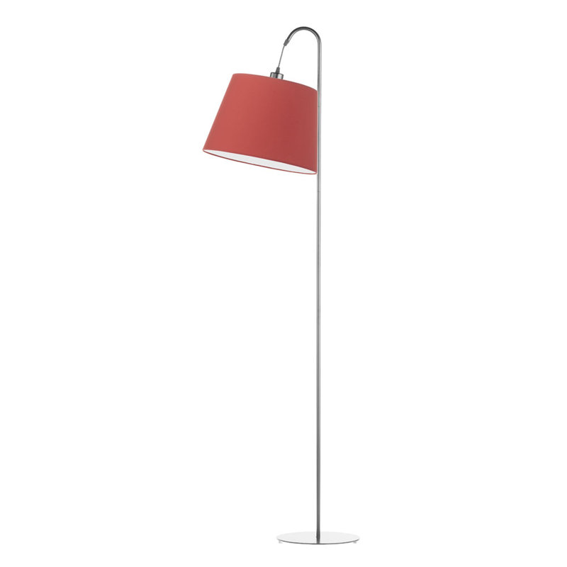 Salom 171cm Steel Arched/Arc Floor Lamp, Silver , Red