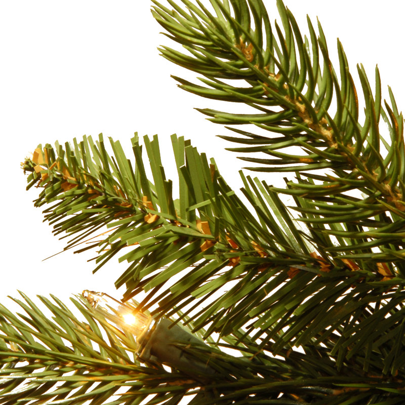 Slender Green Realistic Artificial Fir Christmas Tree with Incandescent Steady/Constant Lights, 6.5'