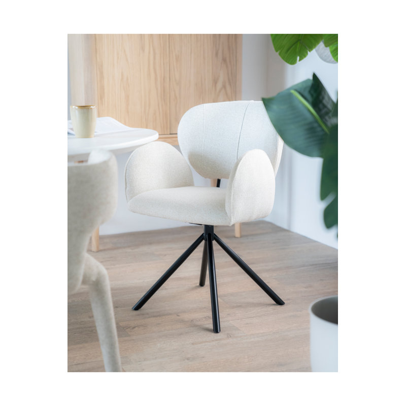 Upholstered Arm Chair, White