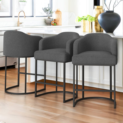 Camallea Upholstered Counter Stool with Metal Frame