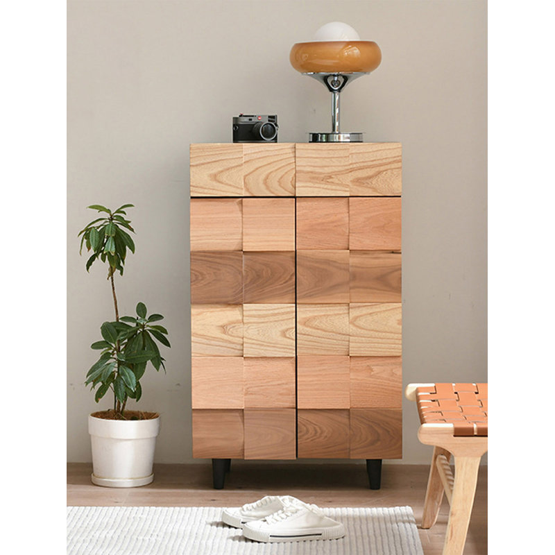 Armoire à chaussures moderne en bois massif noyer noir moderne
