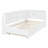 Wooden DayBed with Trundle, Storage Shelf & USB Charging Ports – Solid Pine & MDF, Grey/White, No Box Spring Needed-813514507