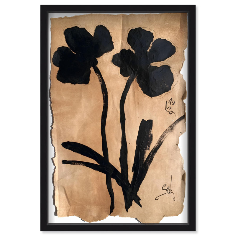 Oliver Gal Artistry in Bloom II Abstract Floral - Luxury Shadowbox Framed Wall Art, 25.5" H x 17.5" W, Black