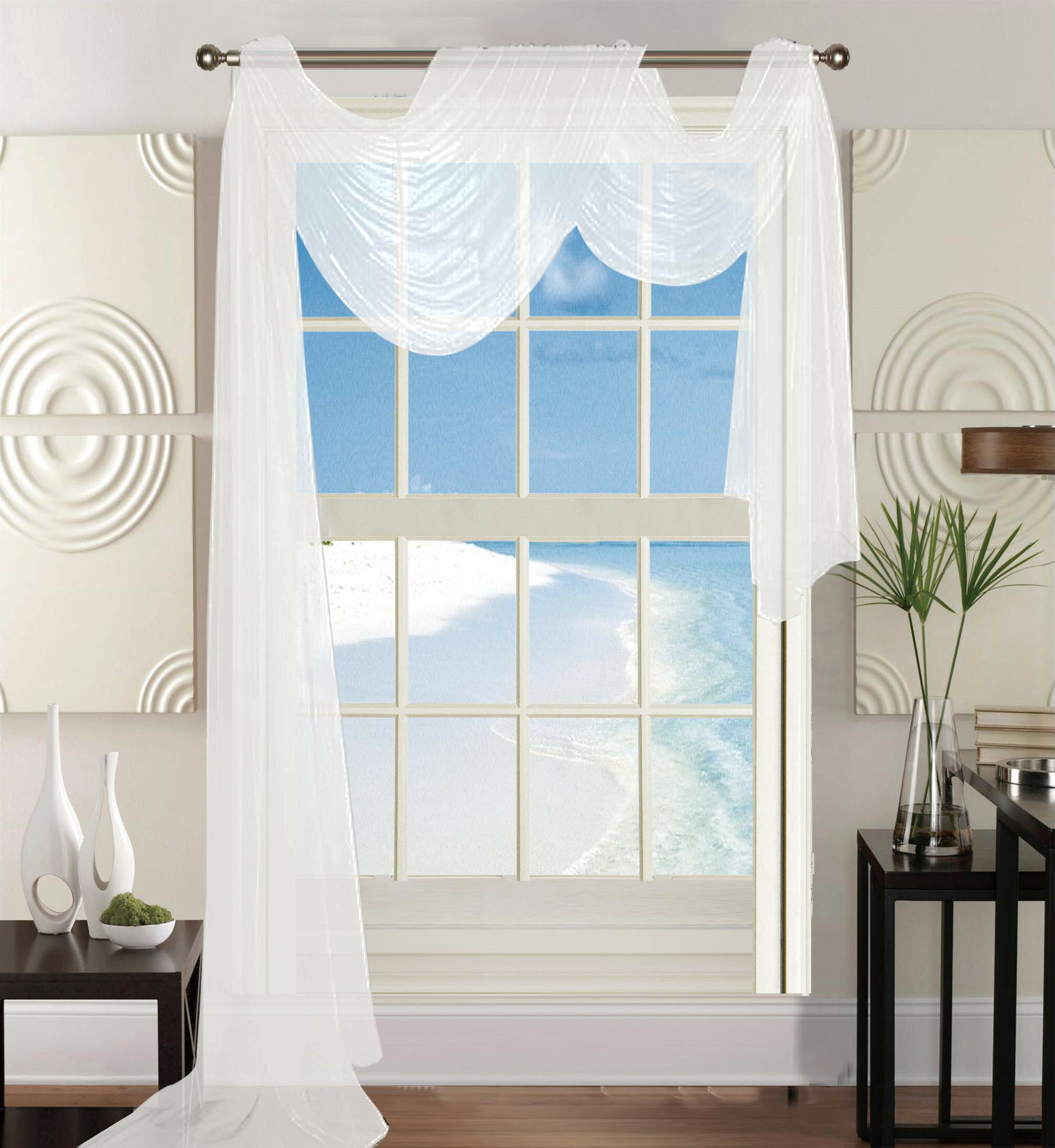 House of Hampton® Agawam Polyester Sheer Window Scarf Panel