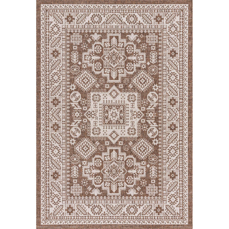 Tapis d'intérieur / extérieur brun Danera, Rectangle 6 pi x 9 pi