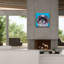 «Shih Tzu On Blue» par Carolee Vitaletti, art mural sur toile-1292561841