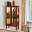 Cabinet Lighted Curio Diapaly Cabinet With Adjustable Shelves And Mirrored Back Panel-1302490163