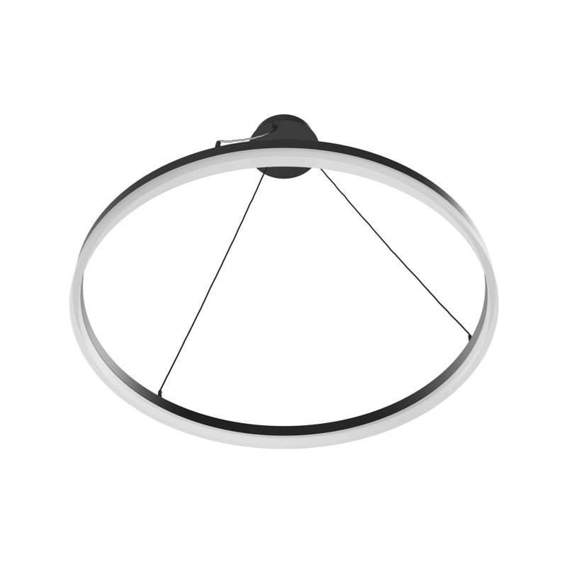 1 - Light LED Unique/Statement Pendant, Black, 1.6" H x 31.3" W x 1" D