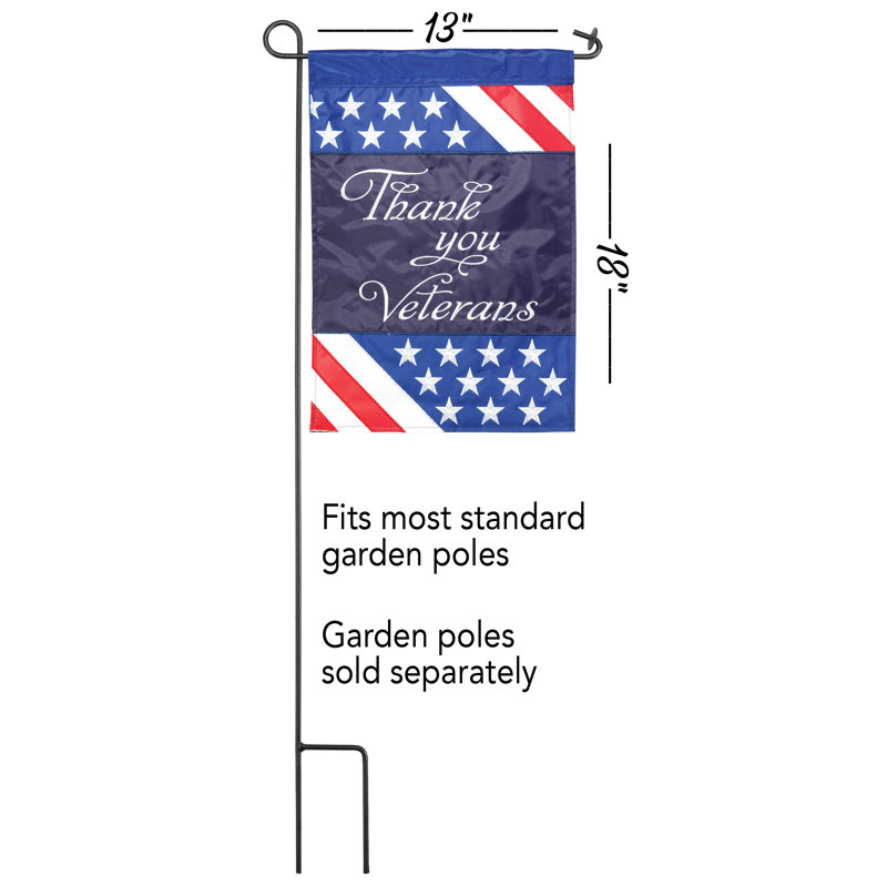 Drapeau de jardin en polyester 18 x 13 po Danene, H 18 po x l 13 po