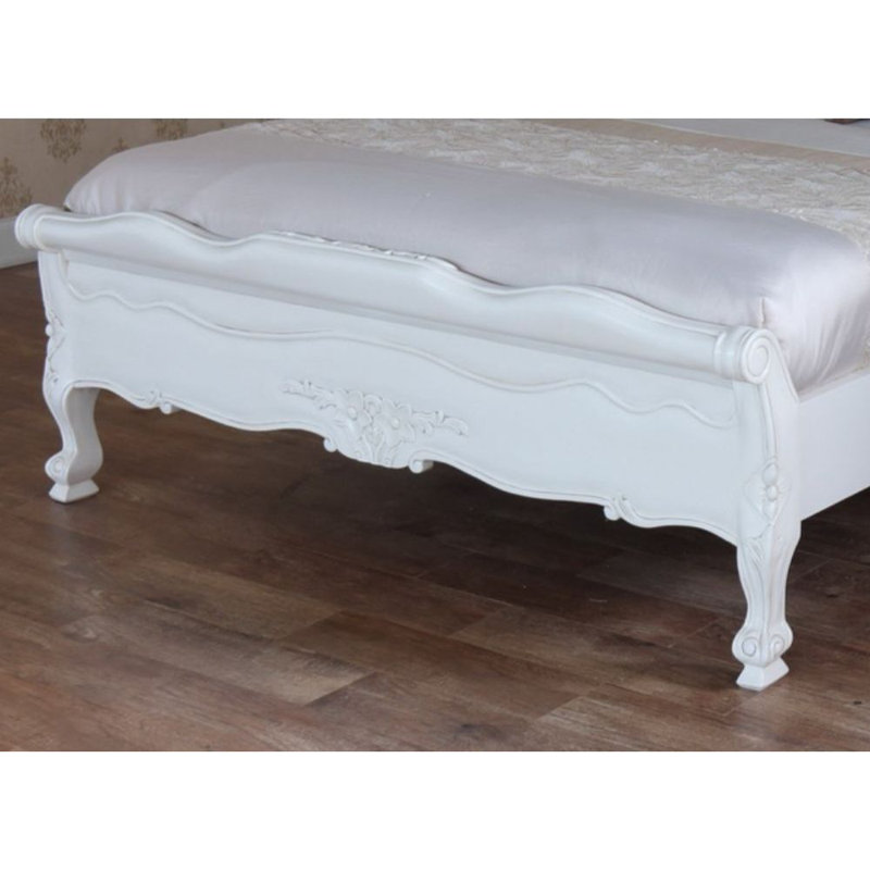 Mitton Solid Wood Bed, Double (4'6), Antique White