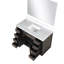 Meuble-lavabo simple en chêne brun 48 po X P 22 po D, plateau en marbre de Carrare et Miroir-117982667