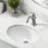KRAUS Elavo. Lavabo de salle de bain ovale encastré en céramique en porcelaine blanche avec trop-plein, KCU-273