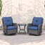 Chaises pivotantes d'extérieur en rotin d'osier avec table d'appoint (ensemble de 3)-789250326-789263336
