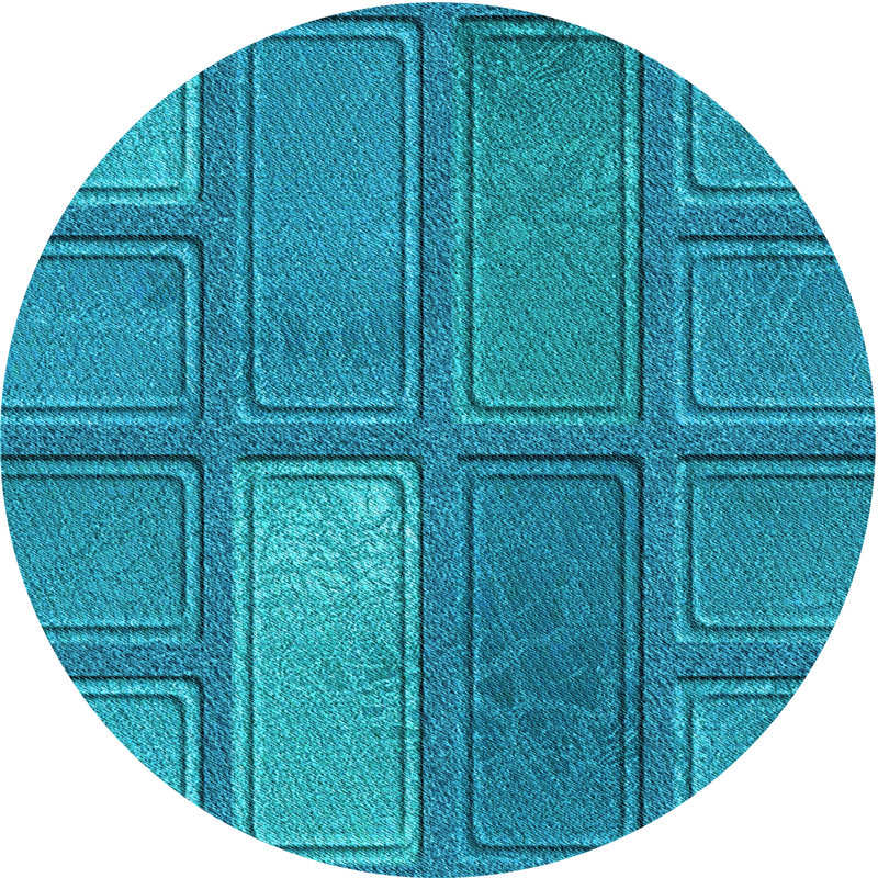 Geometric Indoor Rug, Round 7'