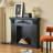Black Manufactured Wood Freestanding Fireplace-484835500