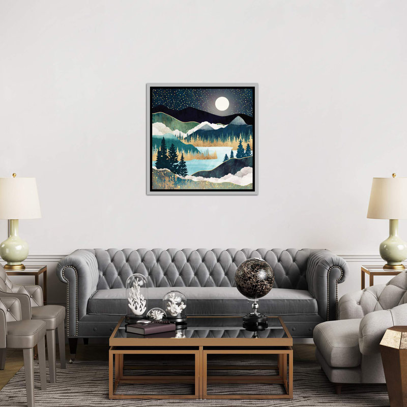 « star lake » par spacefrog designs-print, H 18 po x l 18 po x P 1,5 po, Toile avec cadre argenté