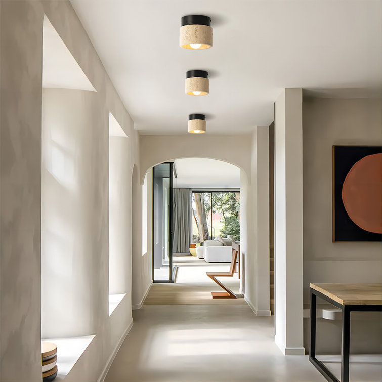 Solara 1 - Light Dimmable Nordic Natural Stone Flush Mount Ceiling Light