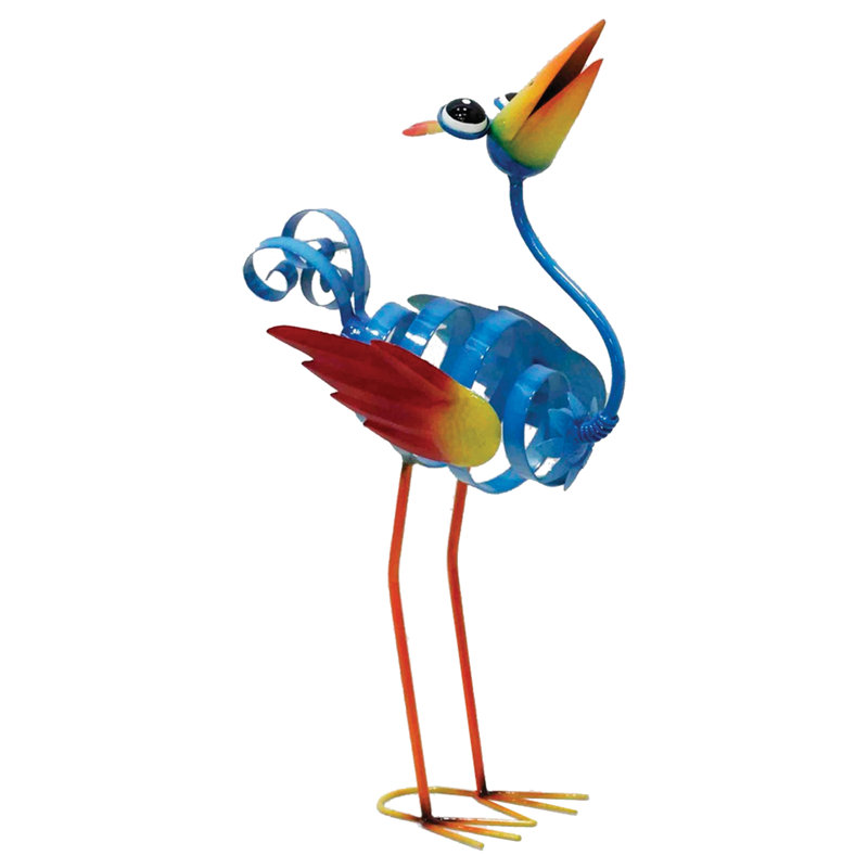 Art de jardin d'oiseaux de fer Shivin, Bleu
