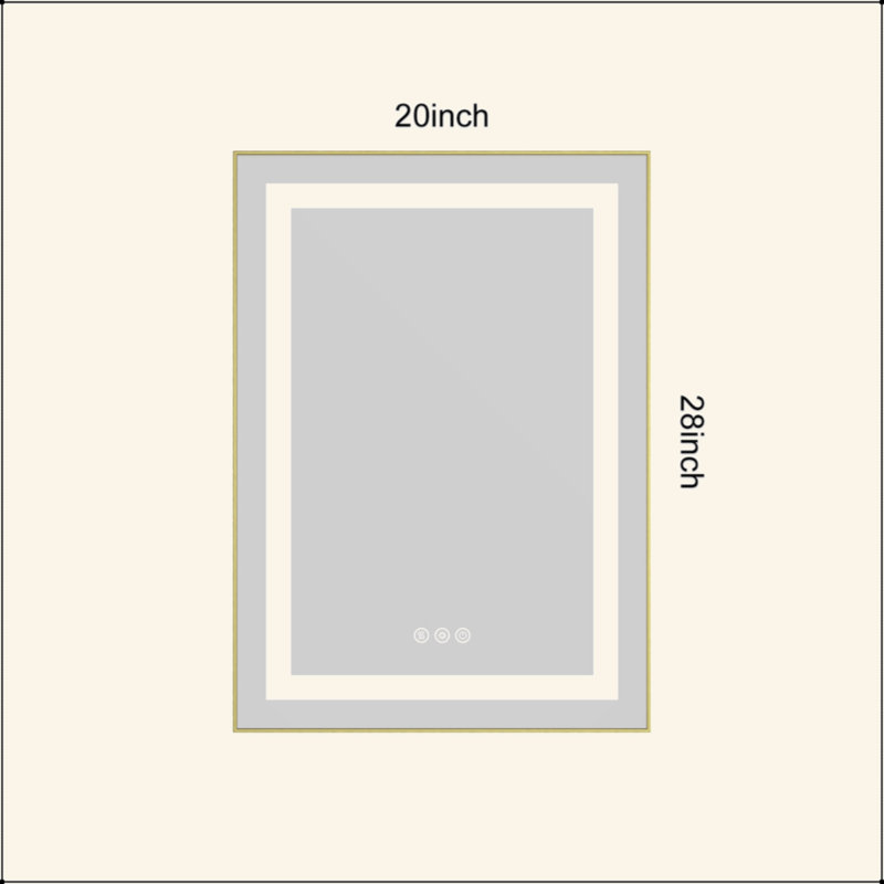 Miroir de salle de bain à DEL avec façade et rétroéclairage, miroir de meuble-lavabo mural avec cadre en aluminium, antibuée, mémoire, 3 couleurs, gradation continue