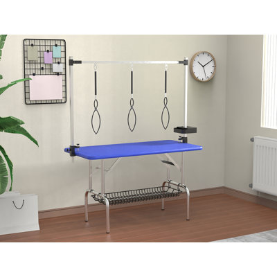 Grande table de toilettage pour chien 47 po en acier inoxydable pliable pour chiens à la maison