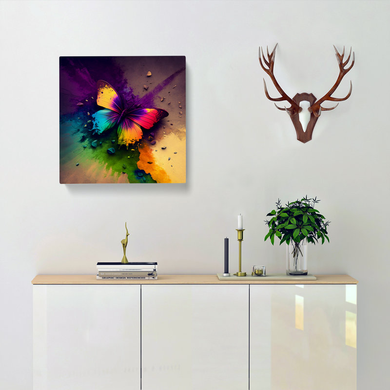Butterfly Colour Field Painting - Print, 50cm H x 50cm W x 3cm D
