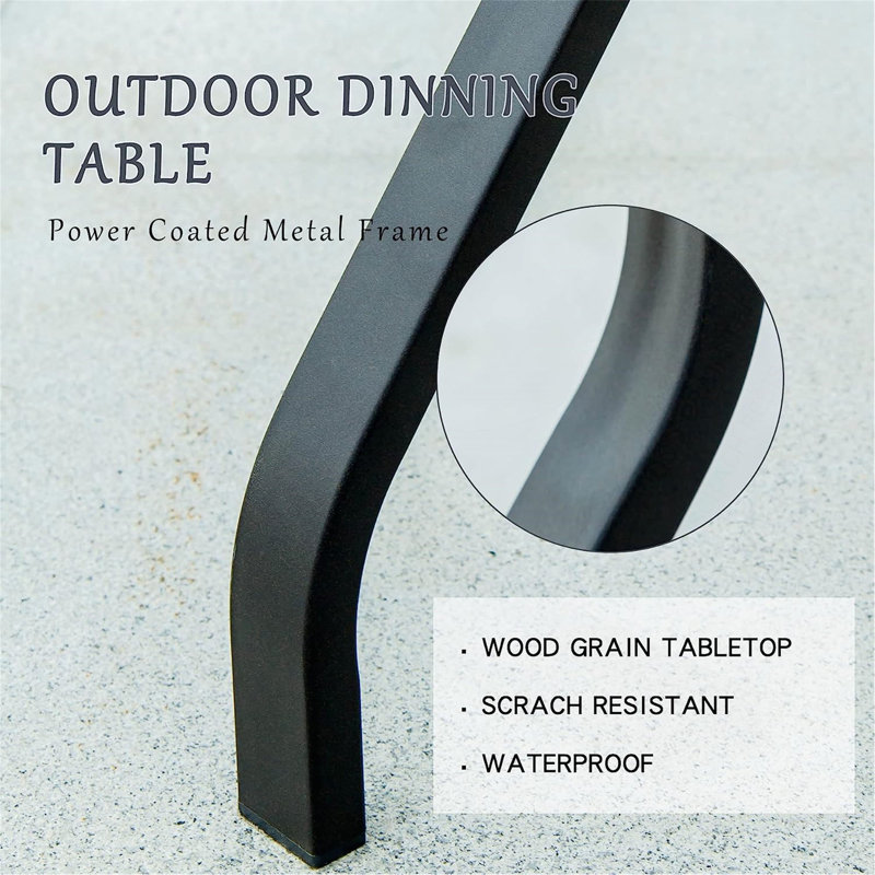 Table de salle à manger d'extérieur pour terrasse en métal