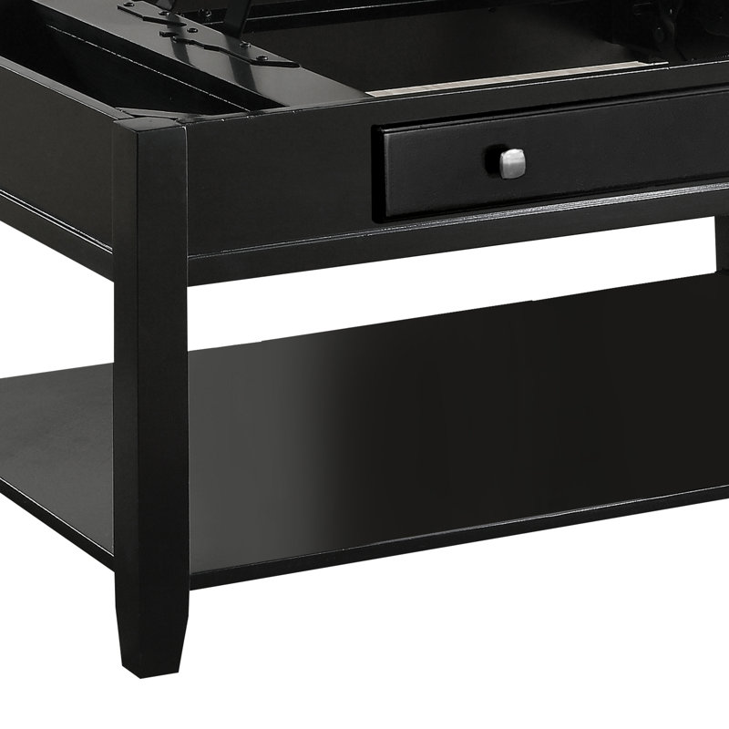 Table basse avec plateau relevable, noir
