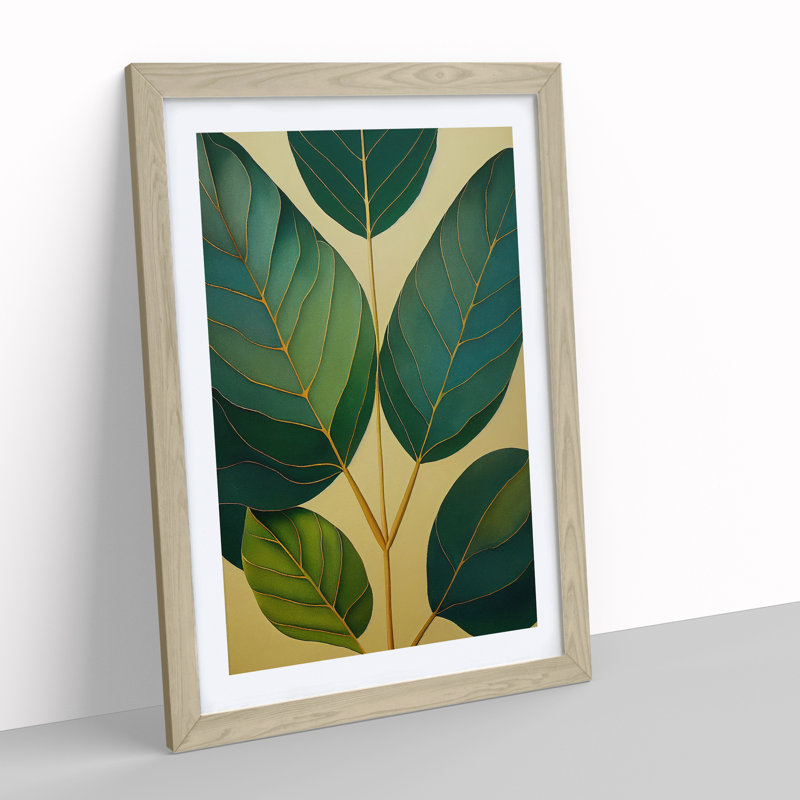 Leaves of a Plant No.1 - Framed Print, 64cm H x 46cm W x 2cm D, Oak