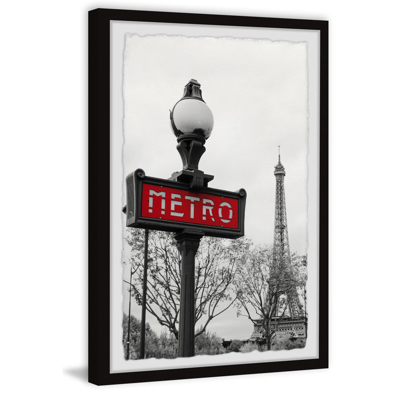 Paris Metro Subway - Single Picture Frame Print, 45cm H x 38cm W x 3.81cm D