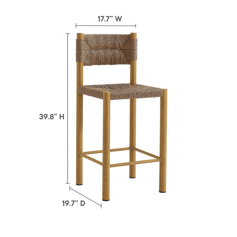 Ensemble de 2 tabourets de comptoir d'extérieur en rotin et aluminium Parkland, Naturel / naturel, H 26 po