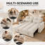 Canapé-lit convertible 65 po Corduroy, causeuse escamotable avec table d'appoint, ports de chargement USB et poche de rangement, canapé-lit moderne-485592290