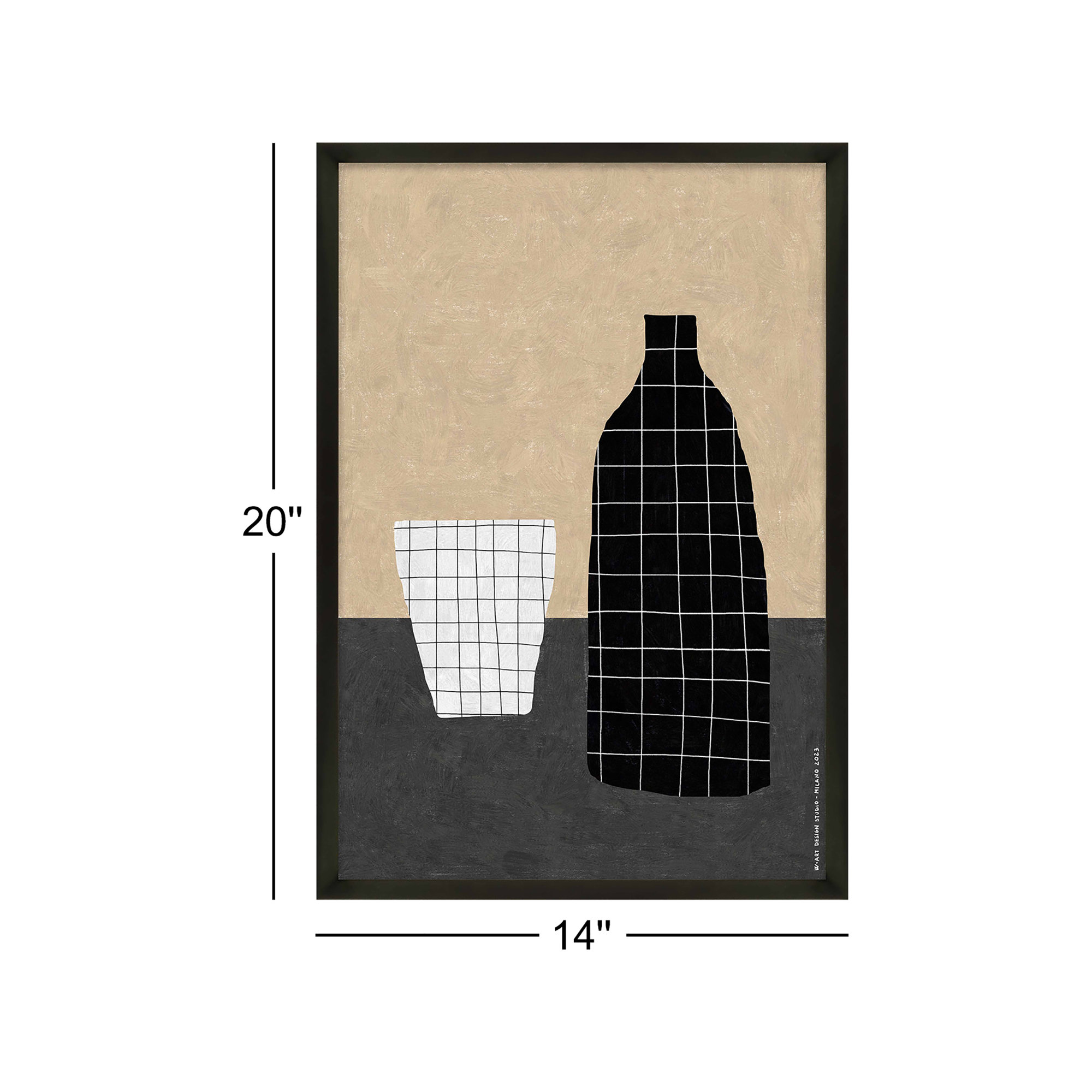 Cup 2 by Romina Gadler, 20" H x 14" W, Black Paper Framed