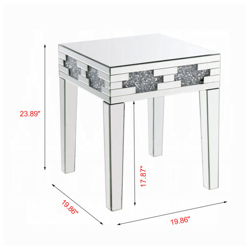 Élégante table de bout en faux losanges Ravine