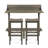 3-Piece Balcony Bar Set with Bottom Shelf Table and 2 Stools, Grey Finish