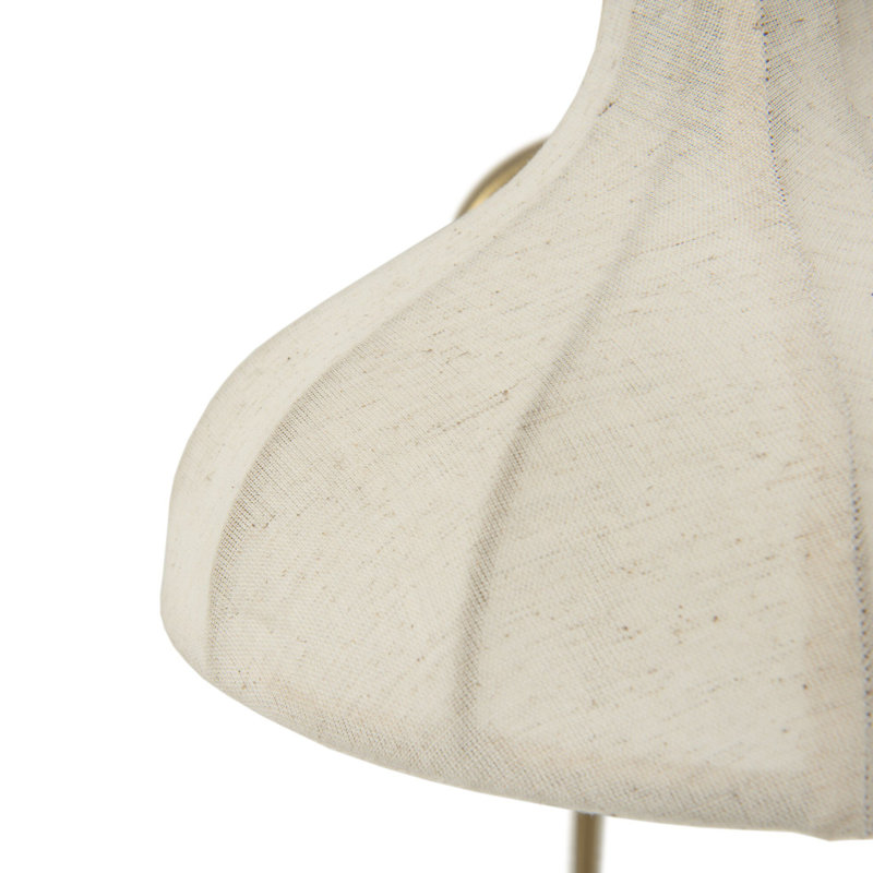 Winslet 1 - Light Armed Sconce, Aged Brass Iron, Beige Linen