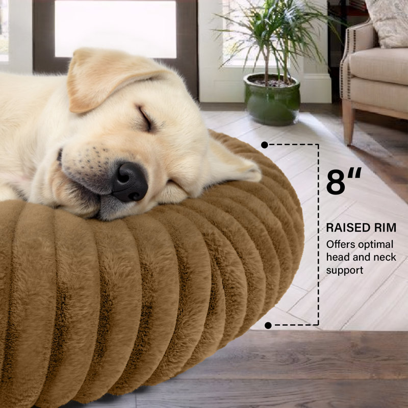 Lit pour chien Calming Donut, Tanné, Grand (H 8 po x l 36 po x P 36 po)