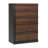 Deayra Walnut and Black 5-Drawer Chest