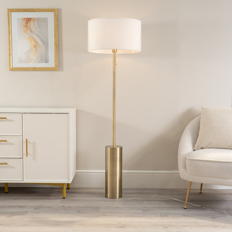 Alizander 132cm Traditional Floor Lamp, Antique Brass
