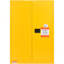 Armoire de sécurité pour liquides inflammables en acier laminé à froid 45 gallons, antidéflagrant 42,9 x 18,1 x 65,2 po avec 2 tablettes réglables et 2 portes manuelles à usage industriel, jaune