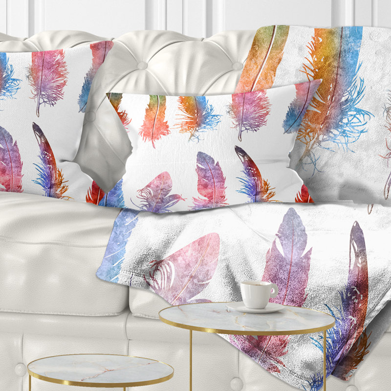 Coussin Rainbow Feathers