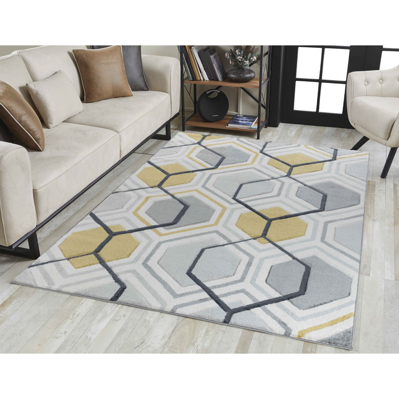 Autym Geometric Area Rug, Rectangle 60 x 110cm