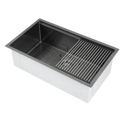Ancona 19'' W Single Bowl Stainless Steel Undermount Kitchen Sink 0