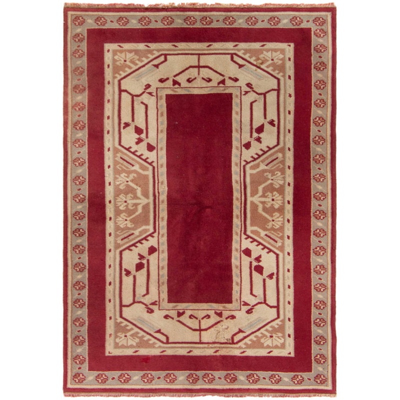 Tapis d’intérieur en laine 4 pi 1 po x 5 pi 11 po à la main one-of-kind-noué la 1980 anatolian Bol