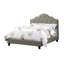 Grand lit avec tête de lit tapissier, cadre en bois de conception arquée en polyfibre gris, lit contemporain réglable