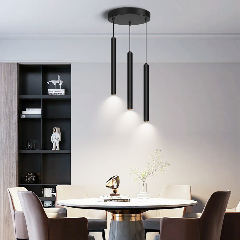  Luminaire suspendu 3 lumières DEL rondes à intensité variable moderne