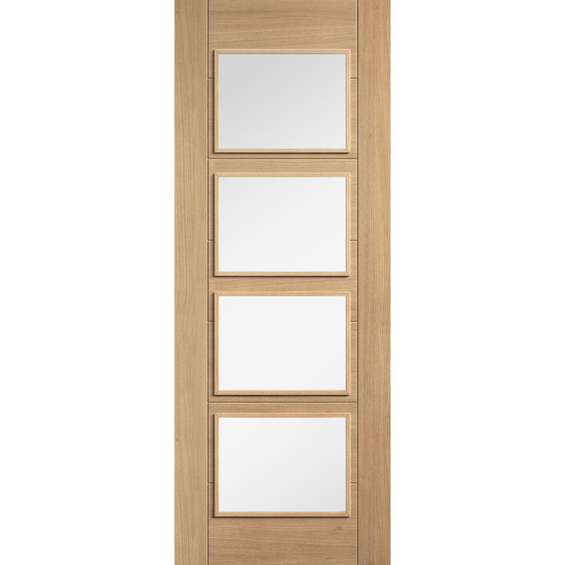 Oak Carini Glazed 4L Internal Door, 68.6cm x 198.1cm