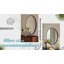 Black Oval Wall Mirror Modern Slim Aluminum Frame Bathroom & Bedroom-305489912